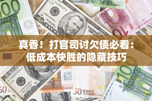 武汉真香！打官司讨欠债必看：低成本快胜的隐藏技巧